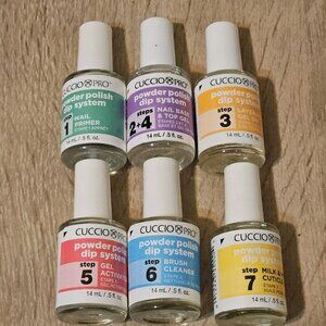Cuccio Pro Powder Polish Dip System Steps 1-7  For Nails
